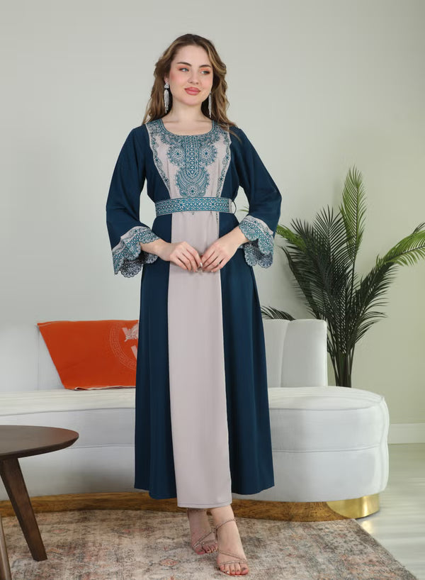 BintAlBilad Saudi Summer Jalabiya For Women New Collection Luxury Designs - 4123-LB