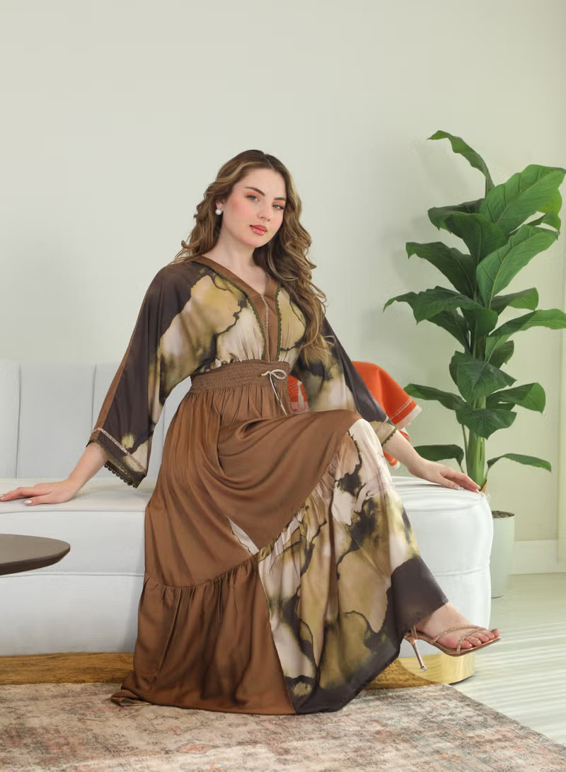BintAlBilad Saudi Summer Jalabiya For Women New Collection Luxury Designs - ZR506