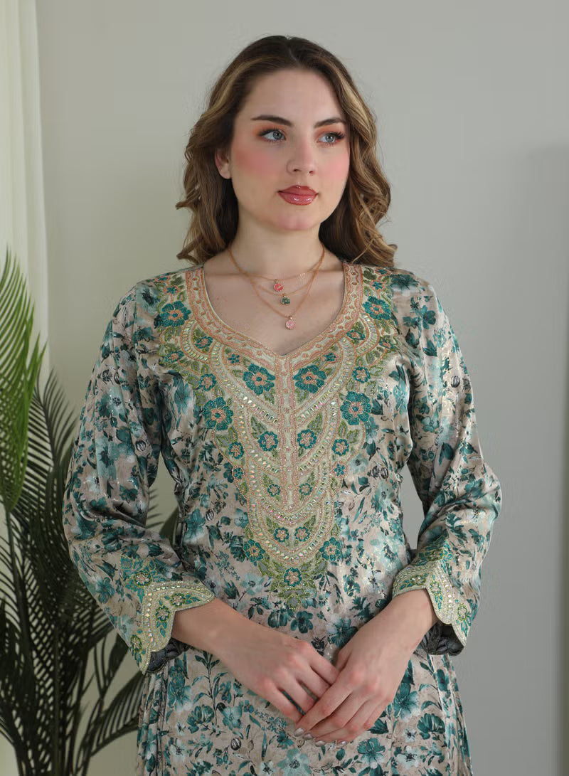 BintAlBilad Saudi Summer Jalabiya For Women New Collection Luxury Designs - ZR531