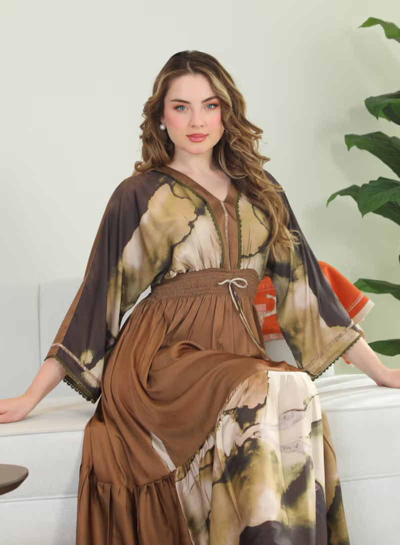 BintAlBilad Saudi Summer Jalabiya For Women New Collection Luxury Designs - ZR506