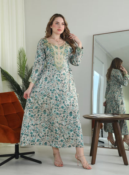 BintAlBilad Saudi Summer Jalabiya For Women New Collection Luxury Designs - ZR531